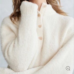 Jenni Kayne boucle button pullover Ivory